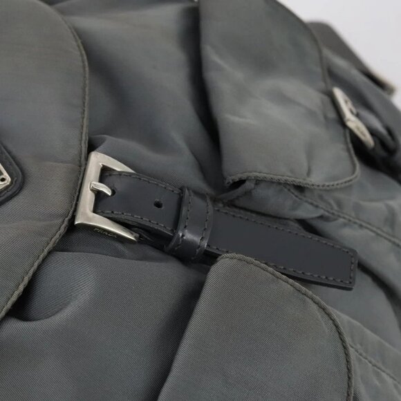 PRADA Backpack Nylon Gray Silver Auth kk572 main image 9
